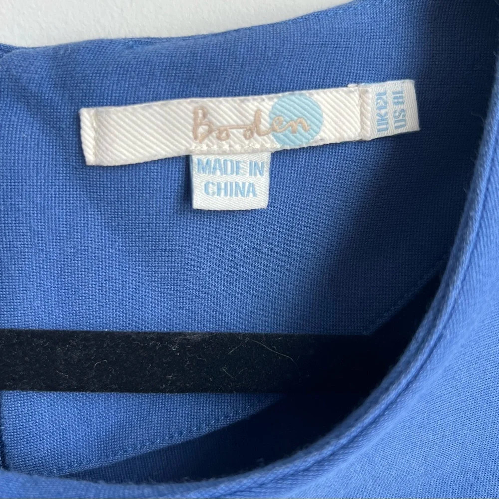 Boden Blue A-line Dress with 3/4 Sleeves - Picture 13 of 13